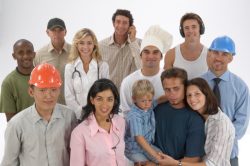Diverse group of people with variety of occupations